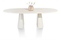 XOOON LUND ronde tafel eetkamertafel ovaal 240 x 120 cm. - stone-skin - cone poot Nebbia