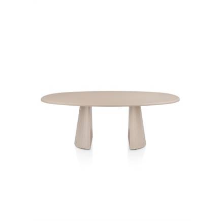 XOOON eetkamertafel ovaal 210 x 120 cm. - stone-skin - cone poot Desert
