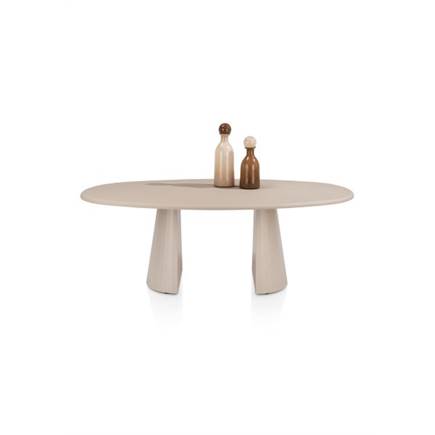 XOOON eetkamertafel ovaal 210 x 120 cm. - stone-skin - cone poot Desert