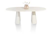 XOOON LUND ronde tafel eetkamertafel ovaal 210 x 120 cm. - stone-skin - cone poot Nebbia