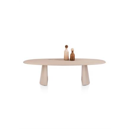 XOOON eetkamertafel ovaal 270 x 120 cm. - stone-skin - cone poot Desert