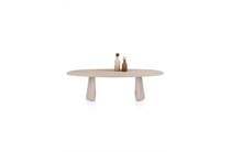 XOOON eetkamertafel ovaal 270 x 120 cm. - stone-skin - cone poot Desert ronde tafel