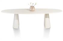 XOOON LUND ronde tafel eetkamertafel ovaal 270 x 120 cm. - stone-skin - cone poot Nebbia