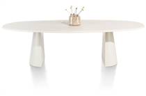 XOOON eetkamertafel ovaal 270 x 120 cm. - stone-skin - cone poot Nebbia ronde tafel