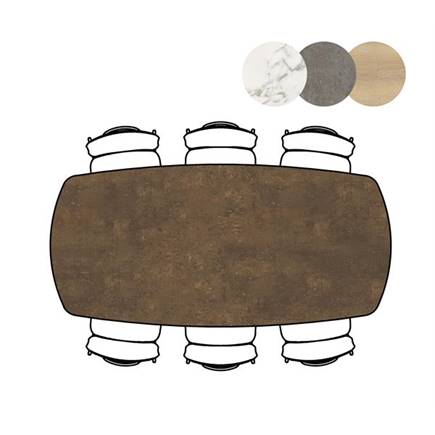 XOOON bartafel ovaal - 200 x 105 cm - (hoogte 92 cm) Roest