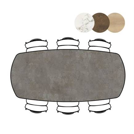 XOOON bartafel ovaal - 240 x 110 cm - (hoogte 92 cm) Antraciet