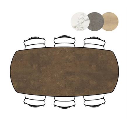 XOOON bartafel ovaal - 240 x 110 cm - (hoogte 92 cm) Roest
