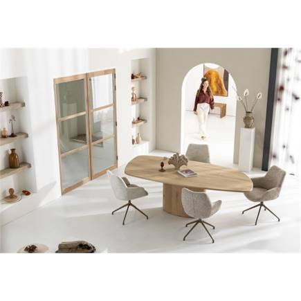 XOOON aluminium frame 4-poots - draaibaar grafiet - stof Luton Koper