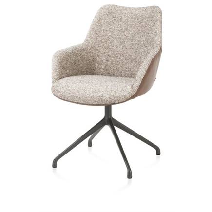 XOOON aluminium frame 4-poots - draaibaar grafiet - combi Pala cognac + Luton koper