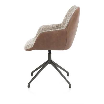 XOOON aluminium frame 4-poots - draaibaar grafiet - combi Pala cognac + Luton koper