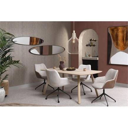 XOOON aluminium frame 4-poots - draaibaar grafiet - combi Pala cognac + Luton koper