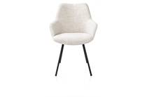 XOOON MATS eetkamer fauteuil 4-poots - rough off black - stof Luton Creme