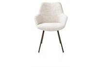 XOOON MATS eetkamer fauteuil 4-poots - steelbrown - stof Luton Creme