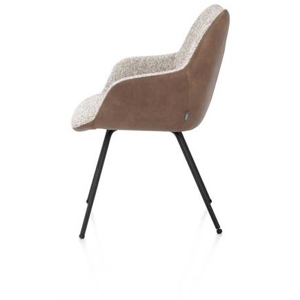 XOOON 4-poots - rough off black - combi Pala cognac + Luton koper