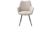 XOOON MATS eetkamer fauteuil 4-poots - steelbrown - combi Pala cognac + Luton koper