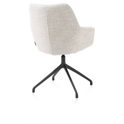 XOOON aluminium frame 4-poots - draaibaar rough off black - stof Luton Creme
