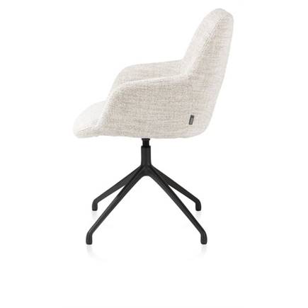 XOOON aluminium frame 4-poots - draaibaar rough off black - stof Luton Creme