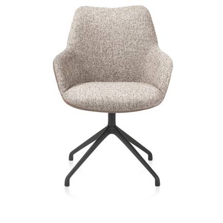 XOOON aluminium frame 4-poots - draaibaar rough off black - combi Pala cognac + Luton koper