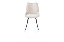 XOOON MATS eetkamerstoel 4-pootjes - grafiet - Luton Creme