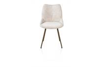 XOOON MATS eetkamerstoel 4-pootjes - steelbrown - Luton Creme