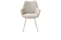 XOOON MATS eetkamer fauteuil 4-poots - creme - stof Luton Koper