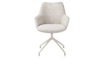 XOOON MATS eetkamer fauteuil aluminium frame 4-poots - draaibaar creme - stof Luton Creme