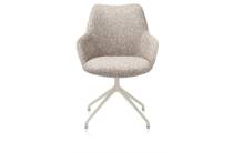 XOOON MATS eetkamer fauteuil aluminium frame 4-poots - draaibaar creme - stof Luton Koper