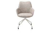 XOOON MATS eetkamer fauteuil aluminium frame wielen creme - stof Luton Koper