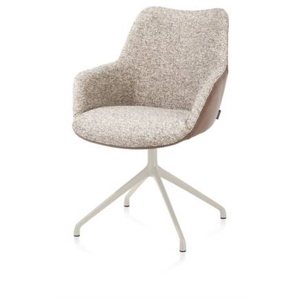 XOOON aluminium frame 4-poots - draaibaar creme - Pala cognac + Luton koper
