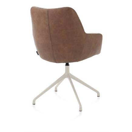XOOON aluminium frame 4-poots - draaibaar creme - Pala cognac + Luton koper