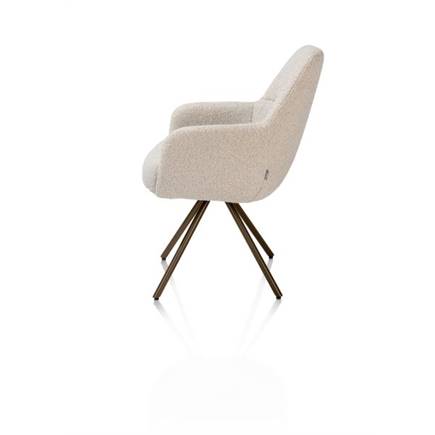 XOOON met draaifunctie, incl. pocket, stof Cloudy, frame steel brown Beige