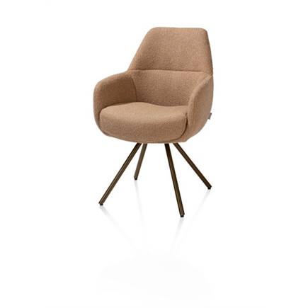 XOOON met draaifunctie, incl. pocket, stof Cloudy, frame steel brown Okergeel