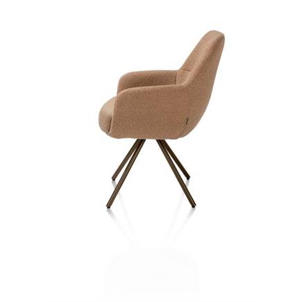 XOOON met draaifunctie, incl. pocket, stof Cloudy, frame steel brown Okergeel