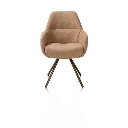 XOOON met draaifunctie, incl. pocket, stof Cloudy, frame steel brown Okergeel