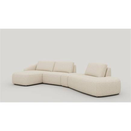 XOOON longchair links+1-zits zonder armen+triangel poef+ottomane small rechts - arm a + pocket - luton