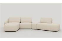 XOOON MERANO hoekbank longchair links+1-zits zonder armen+triangel poef+ottomane small rechts - arm a + pocket - luton