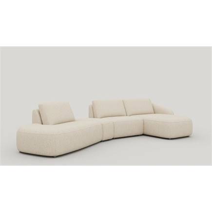 XOOON ottomane small links+triangel poef+1-zits zonder armen+longchair rechts - arm a + pocket - luton