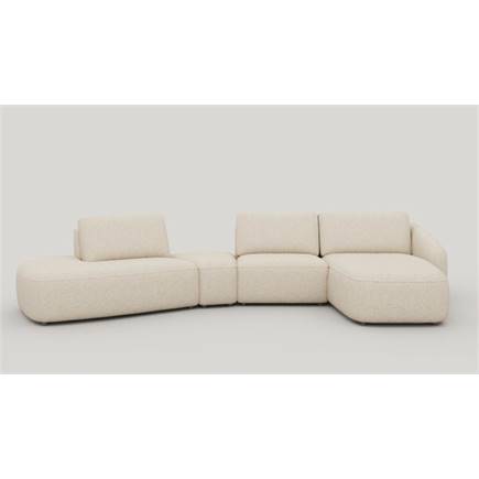 XOOON ottomane small links+triangel poef+1-zits zonder armen+longchair rechts - arm a + pocket - luton