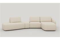 XOOON MERANO hoekbank ottomane small links+triangel poef+1-zits zonder armen+longchair rechts - arm a + pocket - luton