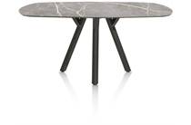 XOOON MINATO ronde tafel bartafel - ovaal - 240 x 110 cm. (hoogte: 92 cm.) Lichtgrijs