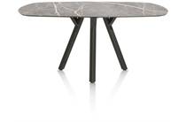 XOOON MINATO ronde tafel bartafel - ovaal - 240 x 110 cm. (hoogte: 92 cm.) Lichtgrijs