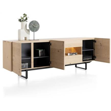 XOOON 237 cm - 3-deuren + 2-laden (+ LED)