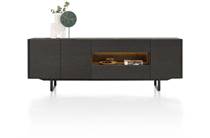 XOOON 237 cm - 3-deuren + 2-laden (+ LED) Onyx dressoir