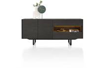 XOOON 190 cm - 2-deuren + 2-laden (+ LED) Onyx dressoir