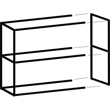 XOOON basisrek 45 cm - 2 nivo's hoog - 2 staanders