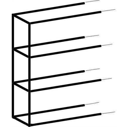 XOOON aanbouwrek 45 cm - 3 nivo's hoog - 1 staander