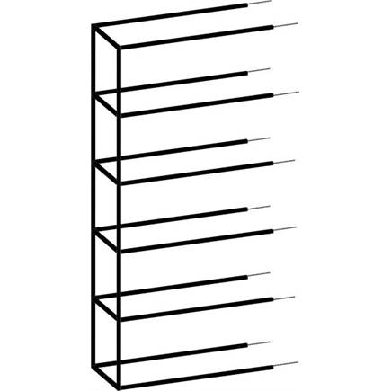 XOOON aanbouwrek 45 cm - 5 nivo's hoog - 1 staander