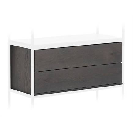 XOOON kast 90 cm - laag - 1 nivo - 2-laden Onyx