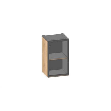 XOOON kast 45 cm - hoog - 2 nivo's - 1-glasdeur Natural