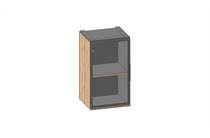 XOOON MODULO bergkast kast 45 cm - hoog - 2 nivo's - 1-glasdeur Natural